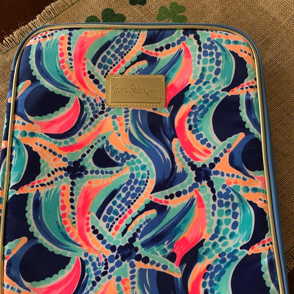 Lilly Pulitzer Navy Multicolor Laptop Sleeve - Coral, Teal & Pink Pattern
